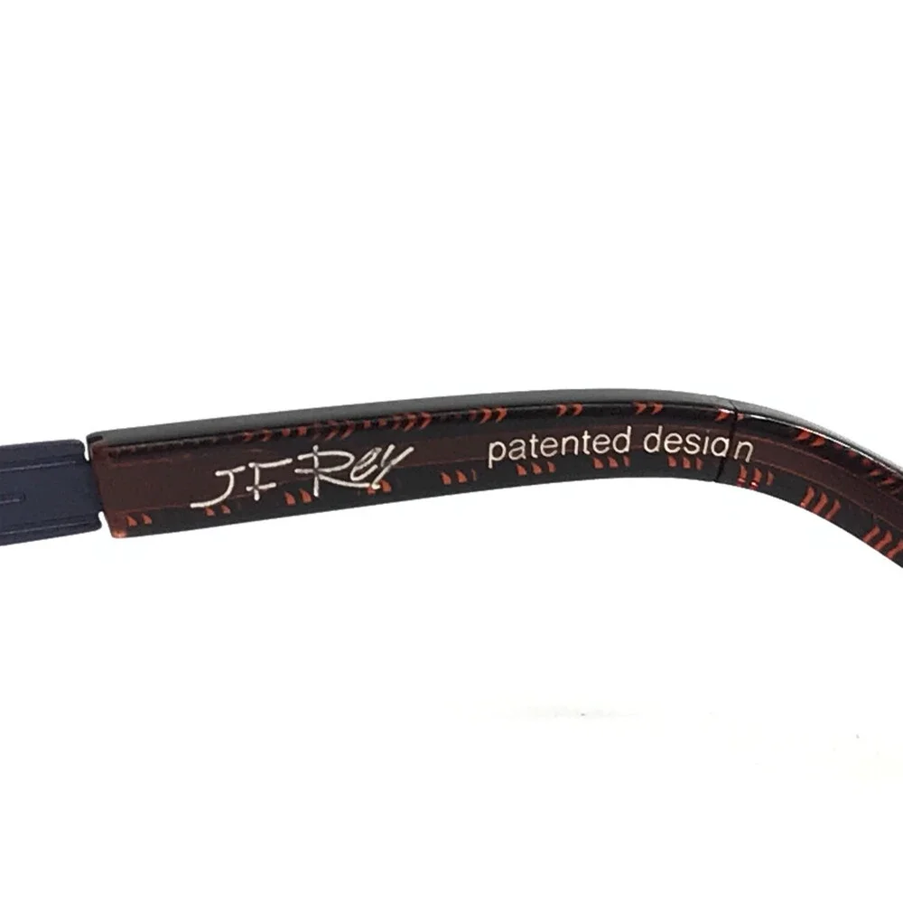 J.F. Rey Eyeglasses Frames JF2550 7590 Brown Blue Rectangle Half Rim 55-19-140